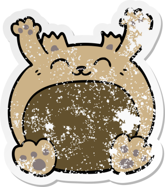 Bir insan tarafından çizilmiş karikatür ayısının sıkıntılı çıkartması.