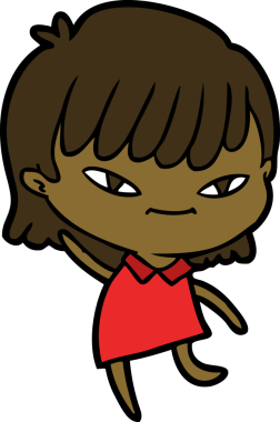 Bir insan tarafından çizilmiş karikatür kadın.