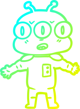 Bir insan tarafından çizilmiş üç gözlü bir karikatür çizimi.