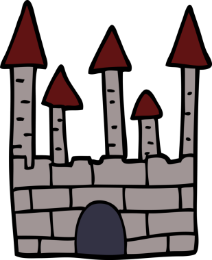 Bir insan tarafından çizilmiş geleneksel şato karalaması.