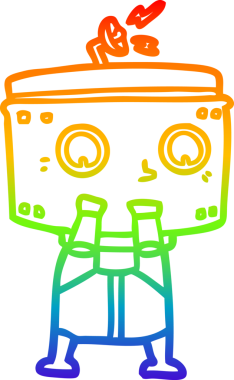 gökkuşağı gradyan çizgisi bir insan tarafından çizilmiş robot çizgi