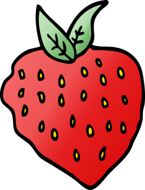 Bir insan tarafından çizilmiş karalama çileği.