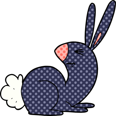 Bir insan tarafından çizilmiş kızgın tavşan çizgi filmi.