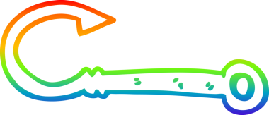 Bir insan tarafından çizilmiş karikatür balık kancasının çizimi.