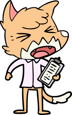 Bir insan tarafından çizilmiş kızgın çizgi film tilkisi.