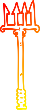 Bir insan tarafından çizilen çizgi film dirgeninin sıcak gradyan çizimi