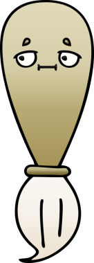 Bir insan tarafından çizilmiş bir boya fırçasının gölgeli karikatürü