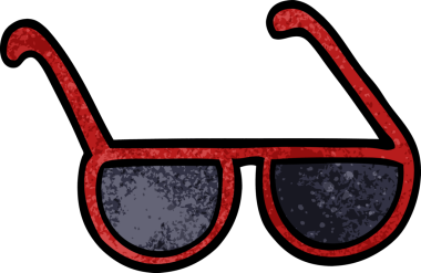 Bir insan tarafından çizilmiş karalama güneş gözlüğü.