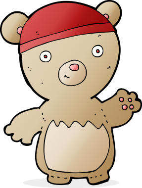 Bir insan tarafından çizilmiş oyuncak ayı şapkası.