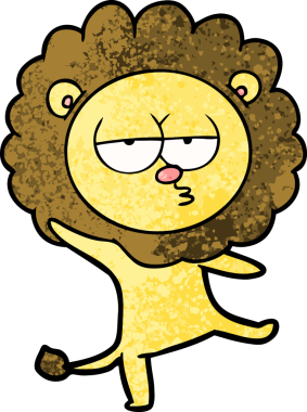 Bir insan tarafından çizilmiş dans eden aslan.