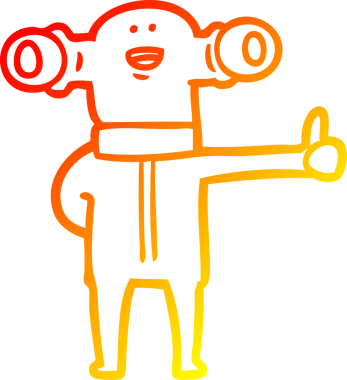 Bir insan tarafından çizilmiş dost canlısı çizgi film uzaylısının çizimi.