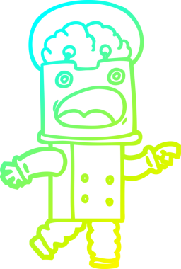 Bir insan tarafından çizilmiş soğuk gradyan robot çizimi