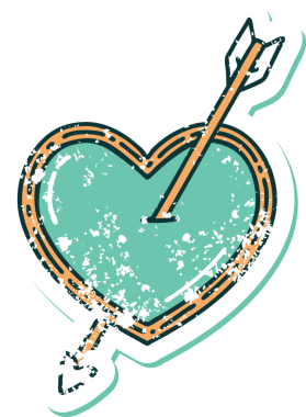 Bir insan tarafından çizilmiş ok ve kalbin sembolik depresif dövme görüntüsü