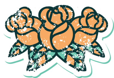 Bir insan tarafından çizilmiş bir buket çiçeğin sembolik dövmesi.