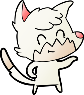 Bir insan tarafından çizilmiş çizgi film dostu tilki.