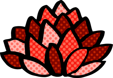 Bir insan tarafından çizilmiş karalama çiçekli nilüfer çiçeği.