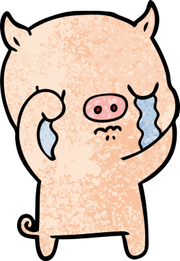 Bir insan tarafından çizilmiş domuz ağlaması.