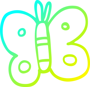 Bir insan tarafından çizilen kelebeğin soğuk gradyan çizgisi.