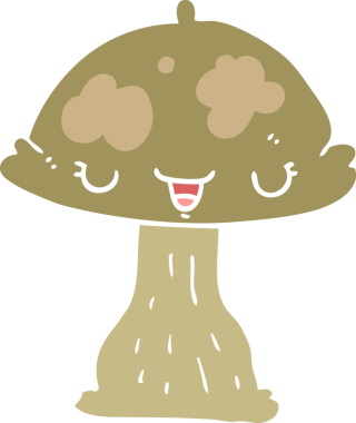 Bir insan tarafından çizilmiş düz renkli mantar taburesi