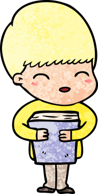 Bir insan tarafından çizilmiş mutlu çizgi film çocuğu.