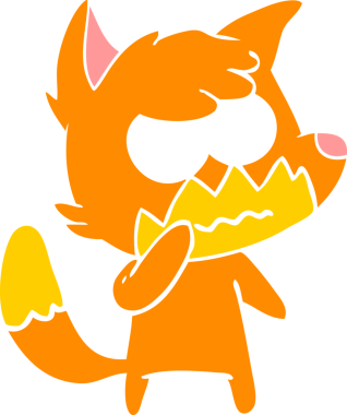 Bir insan tarafından çizilmiş düz renkli çizgi film.