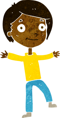 Bir insan tarafından çizilmiş heyecanlı bir çocuk.