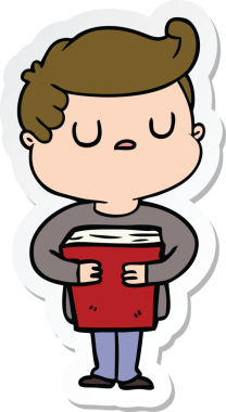 Bir insan tarafından çizilmiş bir karikatür çıkartması.