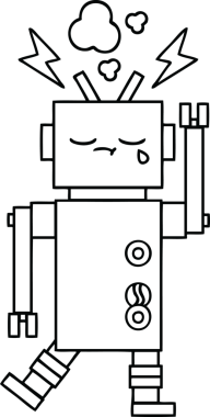 Bir insan tarafından çizilmiş robot çizimi