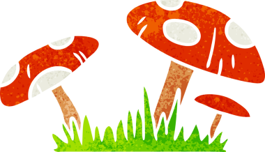 Bir insan tarafından çizilmiş bir kurbağa taburesinin retro karikatürü.