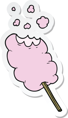 Bir insan tarafından çizilmiş karikatür şeker diş ipi çıkartması.