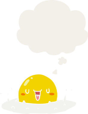 Düşünce baloncuklu çizgi film sahanda yumurta insan tarafından çizilmiş.