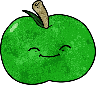 bir insan tarafından çizilmiş elma karikatürü