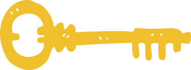 Bir insan tarafından çizilen anahtarın düz renk çizimi