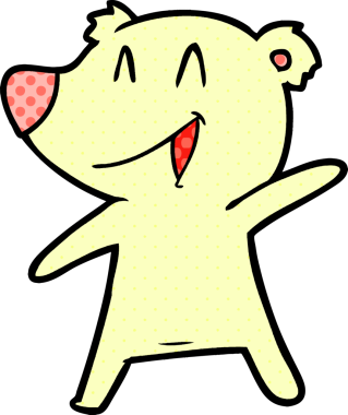 Bir insan tarafından çizilmiş gülen ayı çizgi filmi.