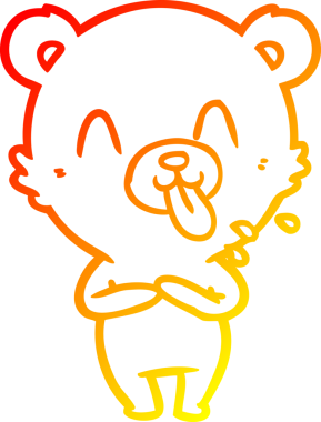 Bir insan tarafından çizilmiş kaba bir çizgi film ayısının sıcak çizgi çizimi