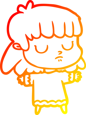 Bir insan tarafından çizilmiş bir çizgi film karakterinin sıcak çizgi çizimi