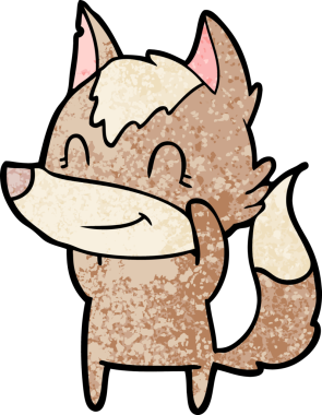 Bir insan tarafından çizilmiş dost canlısı bir kurt.