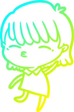 Bir insan tarafından çizilmiş bir karikatür kadın çizimi.