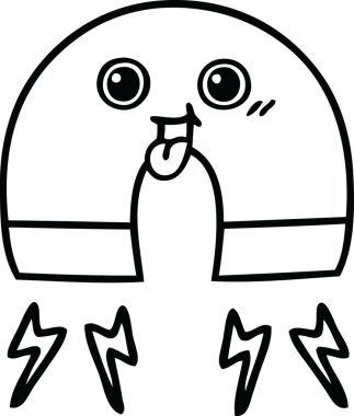 Bir insan tarafından çizilmiş mıknatıs çizimi