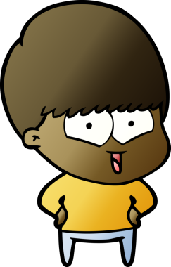 Bir insan tarafından çizilmiş mutlu çocuk çizgi filmi.