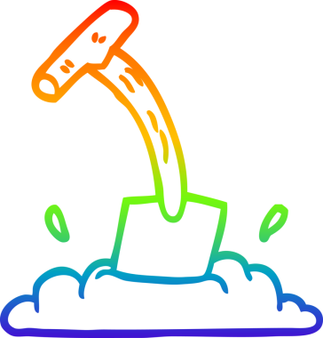 gökkuşağı gradyan çizgi çizimi bir insan tarafından çizilmiş bir maça