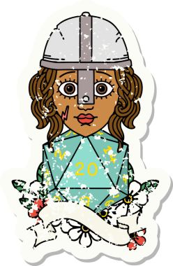 Retro Dövme Tarzı İnsan Dövüşçüsü Bir insan tarafından çizilmiş 20 zar atışıyla