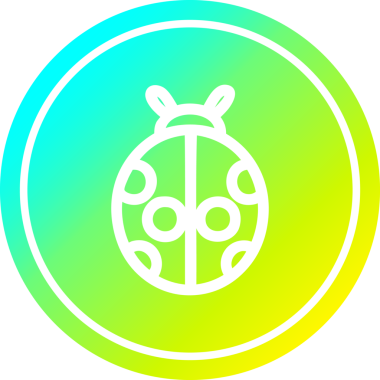 Sevimli uğur böceği dairesel simgesi, havalı gradyan bir insan tarafından çizilmiş.