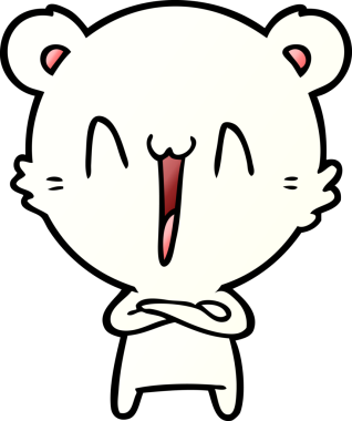 Bir insan tarafından çizilmiş mutlu kutup ayısı karikatürü