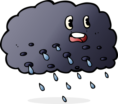 bir insan tarafından çizilmiş yağmur bulutu