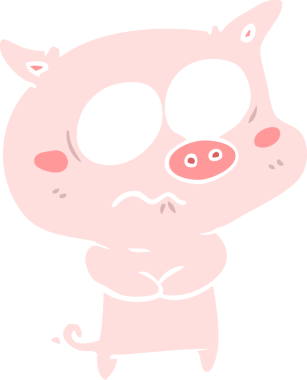 Bir insan tarafından çizilmiş düz renkli çizgi film çizimi.