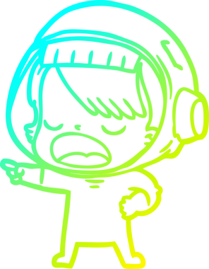 Bir insan tarafından çizilmiş konuşan bir astronotun soğuk gradyan çizimi