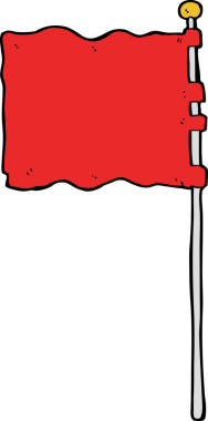 Bir insan tarafından çizilmiş çizgi film bayrağı.