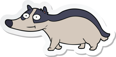 Bir insan tarafından çizilmiş bir çizgi film porsuğunun çıkartması.