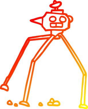 Bir insan tarafından çizilmiş bir uzay roketinin sıcak gradyan çizimi